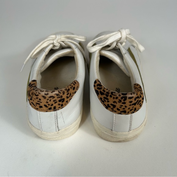Madewell AE242 White Leather Calf Hair Sidewalk Low-Top Sneakers Size 8 - Picture 5 of 10